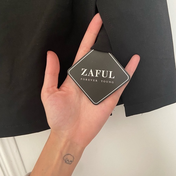 Black Mini Skirt with Built-in Shorts - Picture 3 of 7